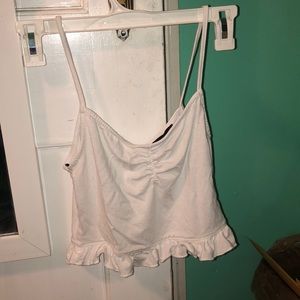 White crop top w ruffles!!!